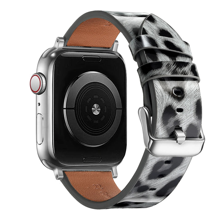 Leopard Leather Apple Watch Band for Women 38–49mm