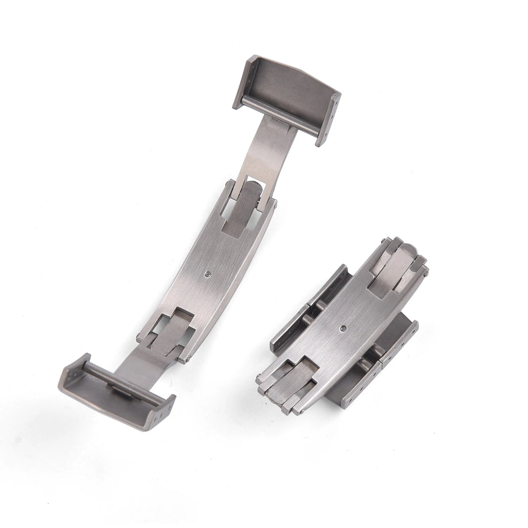 Solid Stainless Steel Folding Watch Buckle – 14/16/18mm Double Push