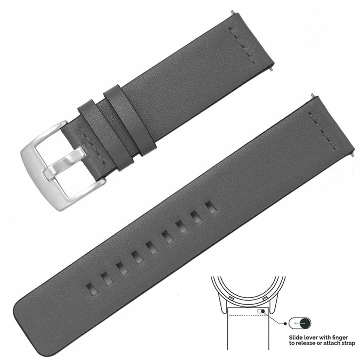 Genuine Leather Quick Release Watch Band 20–22mm for Huawei & Samsung Galaxy 45/46mm