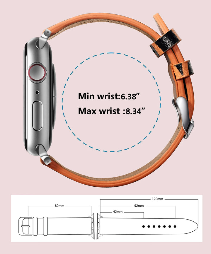 Leopard Leather Apple Watch Band for Women 38–49mm