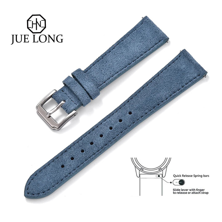Premium Grade Quick Release Suede Leather Watch Strap Vintage Classic Leather Watchbands 18mm 19mm 20mm 22mm