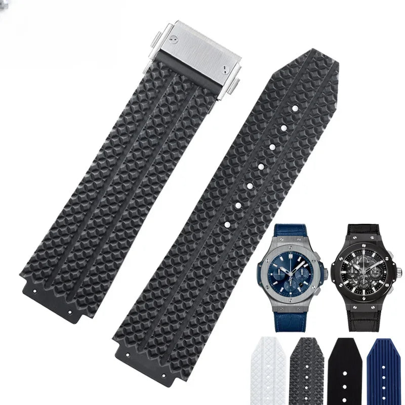 Silicone Rubber Watch Strap for Hublot (26×19mm, 24×17mm)