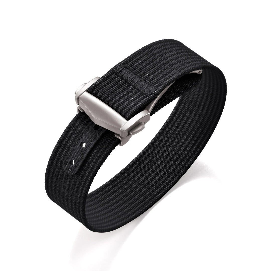 Ribbed Nylon & FKM Rubber Watch Strap – 18–22mm Folding Buckle for Omega, Tudor & Seiko