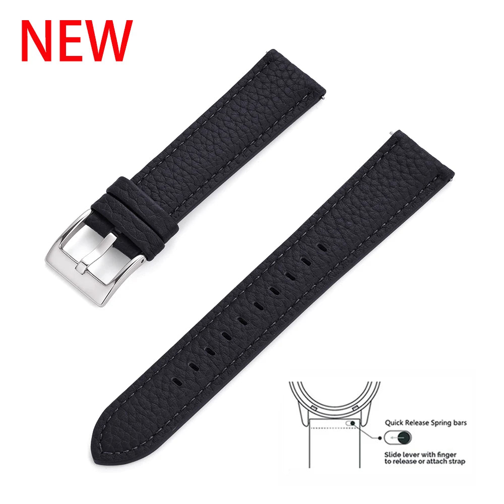 JUELONG Premium Grade Leather Watch Strap 20mm 22mm Quick Release Leather Watchbands For Wristband Watch Accessories