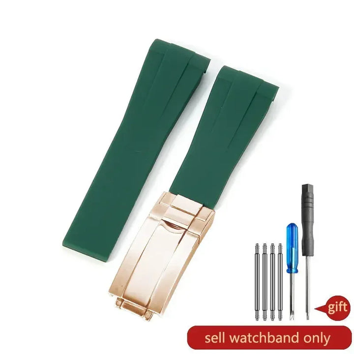 20mm Silicone Rubber Watch Strap for Rolex Models