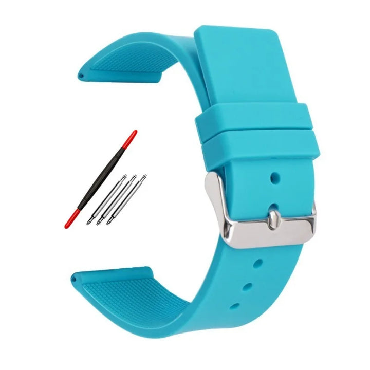 Silicone Watch Strap – 12–24mm, Soft Rubber for Seiko & Huawei GT Series