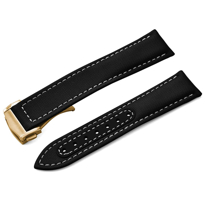 Sailcloth Nylon Watch Band 20mm 22mm Leather Sailcloth Strap For Omega Seamaster  Swatch Folding Buckle Band Universal Bracelet