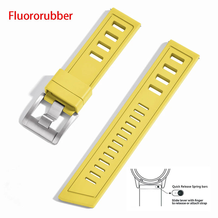 New Design SOFO Fluororubber FKM Watch Strap 20mm 22mm Waterproof Quick Release Watchbands For Each Brand Diving Watches