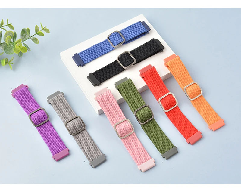 20/22mm Braided Nylon Strap for Realme Watch 2/3 & Amazfit Bip/GTS/GTR