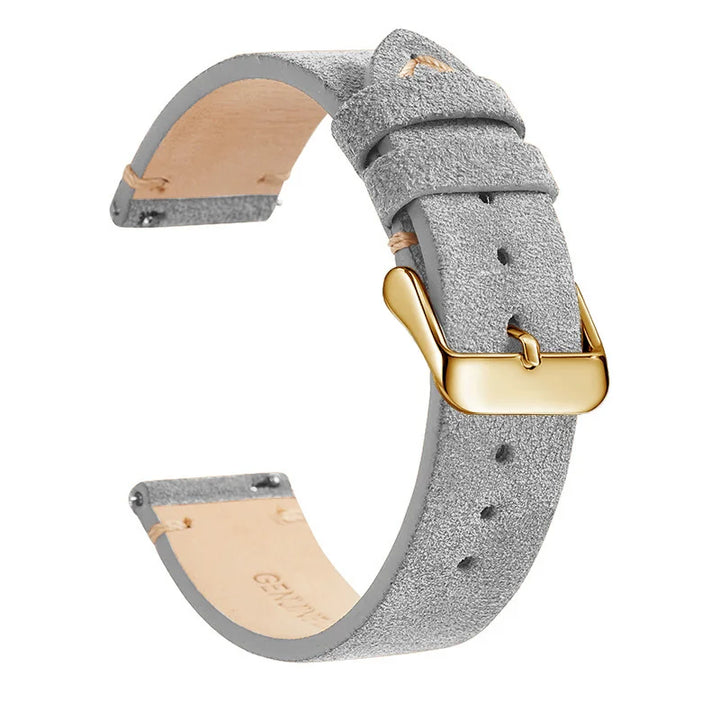 Genuine Leather Quick-Release Watch Strap 14–22mm