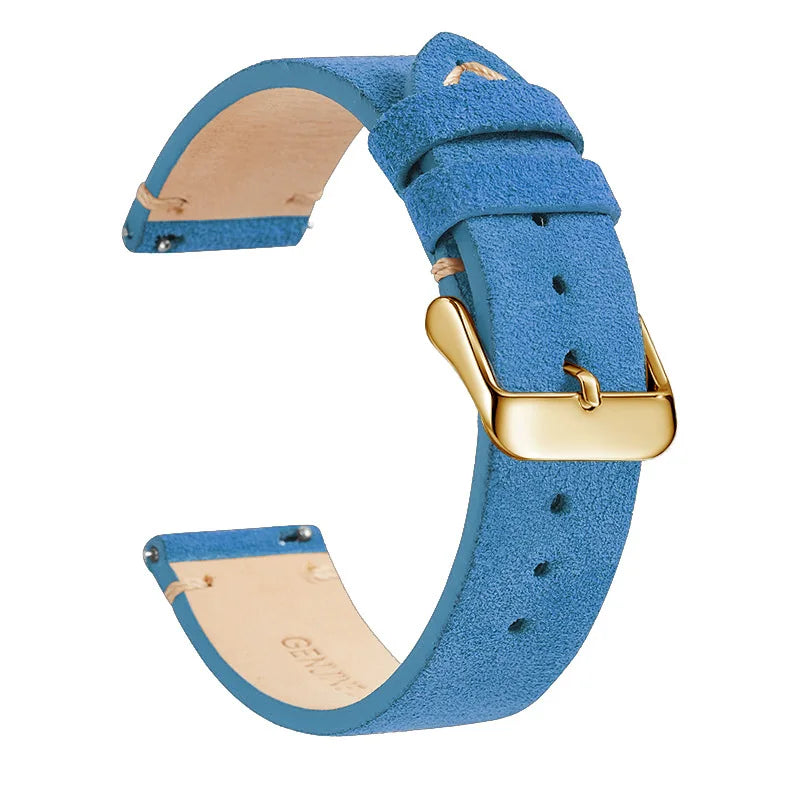 Genuine Leather Quick-Release Watch Strap 14–22mm
