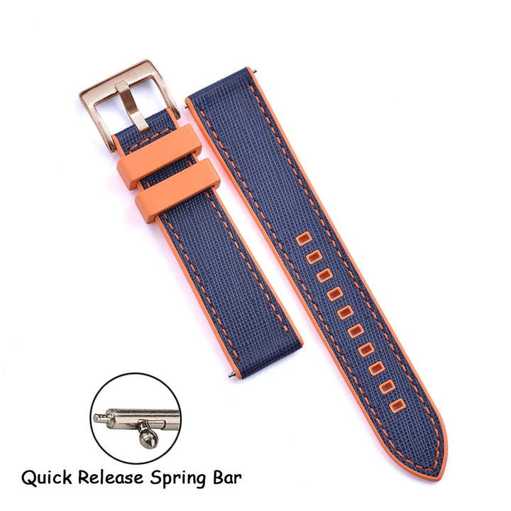 FKM Rubber Strap 20mm22mm Leather Qucik Release Watch Band Universal Women Men Watch Accessories for Omega Seiko Sports Bracelet