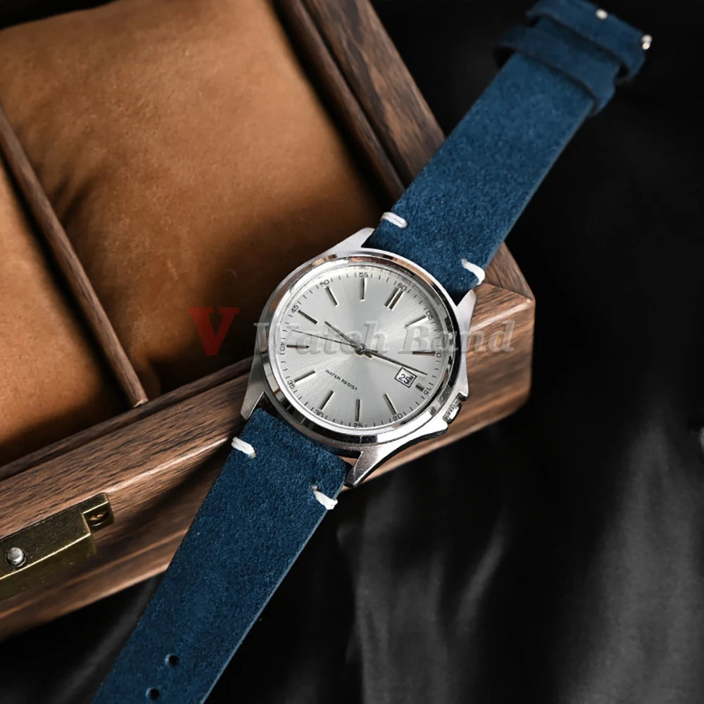 Quick Release Soft Suede Leather Watch Strap (14–22mm)