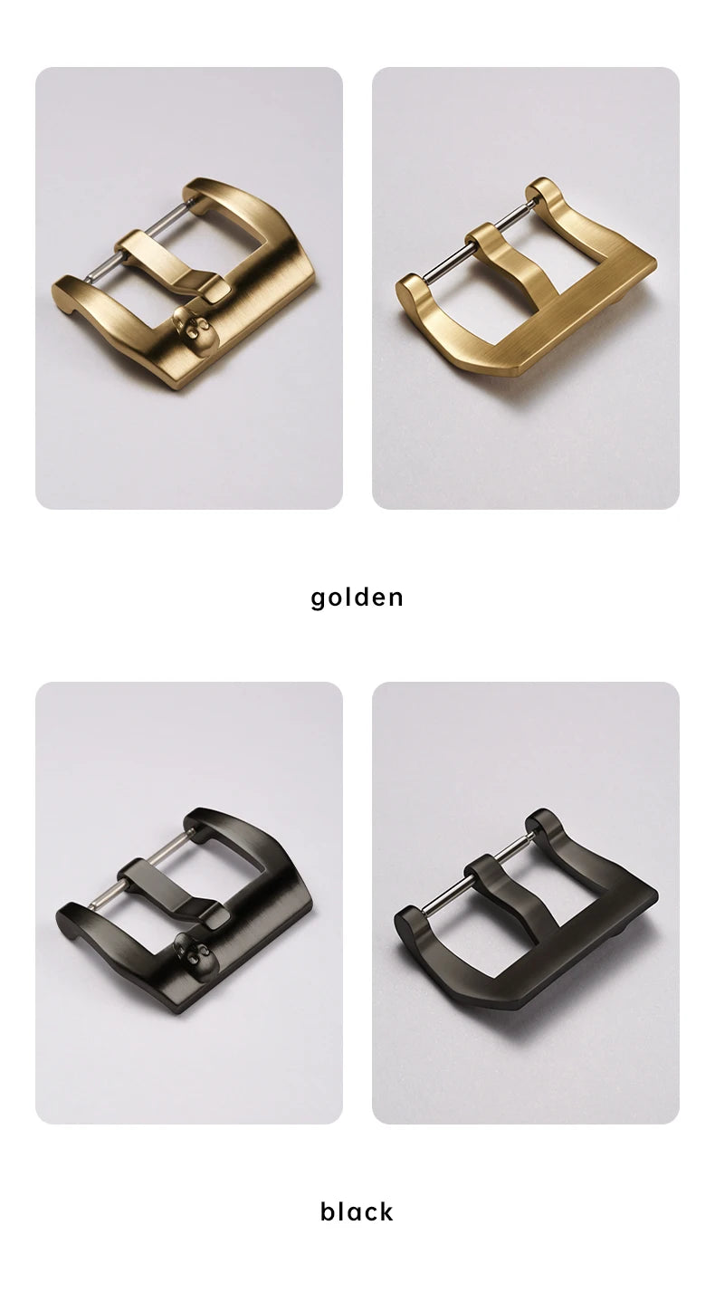 Maikes Skull Watch Buckle 316L Stainless Steel 18mm 20mm 22mm Black Rose Gold Leather Strap Clasp