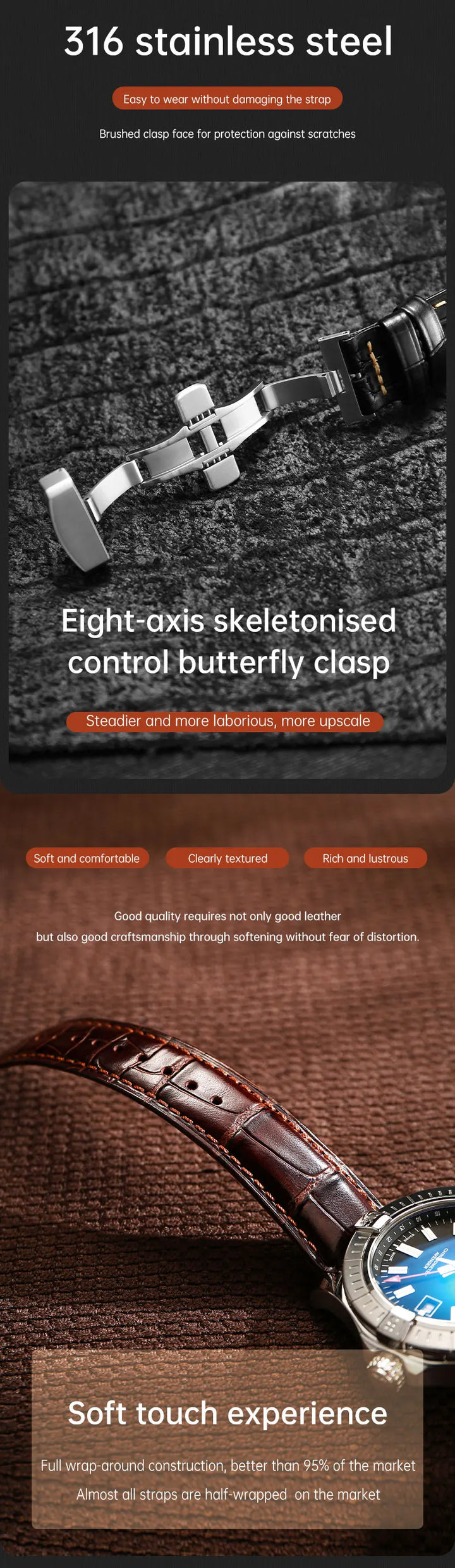 Maikes Top Quality Leather Watch Strap 20mm 22mm Accessories Watchbands Braceletes For Longines Jaeger-LeCoultre Watch Band