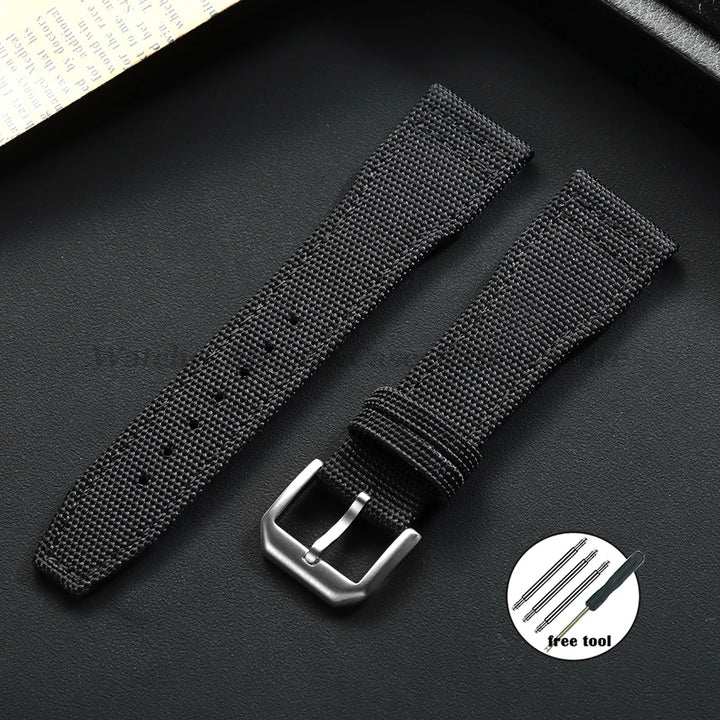Premium Nylon Canvas Watch Band for IWC Pilot 20mm 21mm 22mm Cowhide Wristbelt Men Women Sport Watch Strap Replacement Bracelets