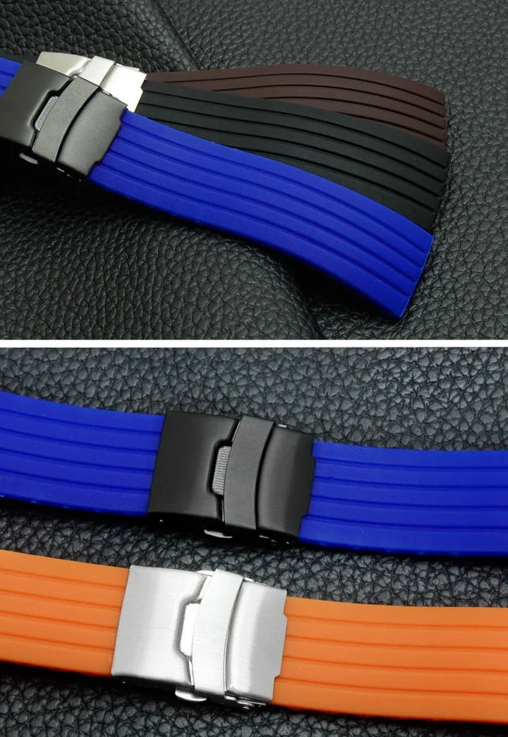 18mm 20mm 22mm 24mm Quick Release Silicone Watchband for Huawei Watch GT4/GT3 46mm for Seiko for Omega for Fossil Rubber Straps