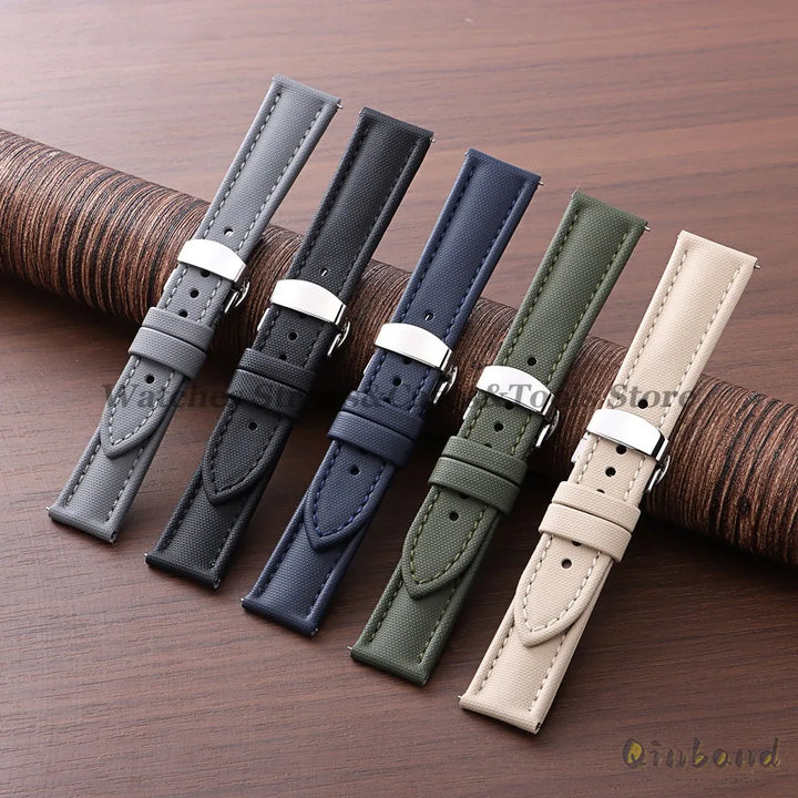 Sailcloth Nylon Watch Strap 18–22mm (Butterfly Buckle)