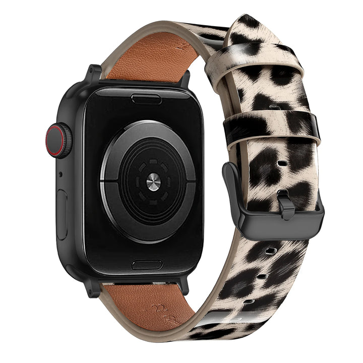 Leopard Leather Apple Watch Band for Women 38–49mm