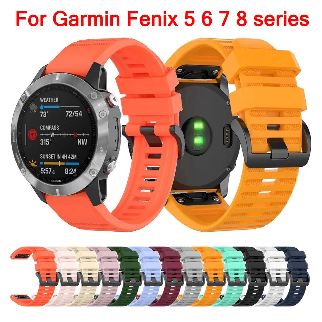 QuickFit Silicone Watch Strap 20/22/26mm for Garmin Fenix, Epix Pro & Enduro 2