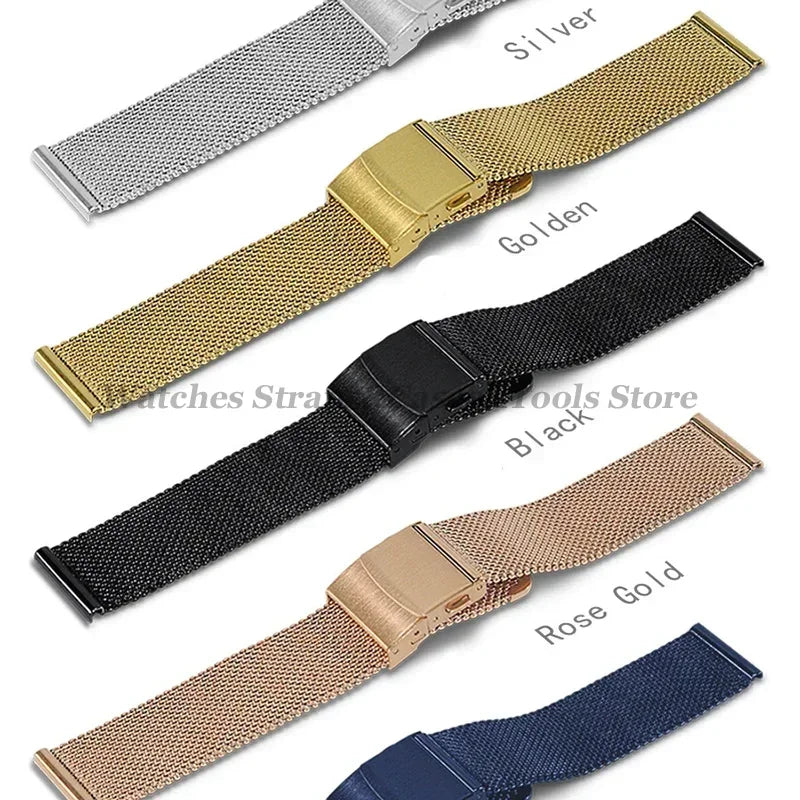 Stainless Steel Milanese Mesh Watch Strap – 12–24mm