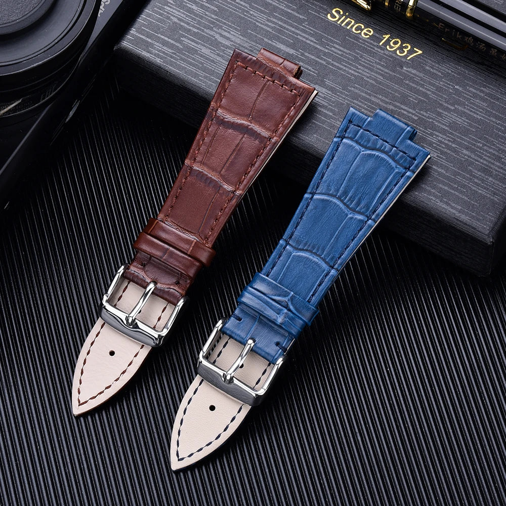 12mmCowhide Leather Strap For Tissot PRX Series Strap T137.407 T137.410 Super Player Bracelet Convex End Leather Band for Tissot