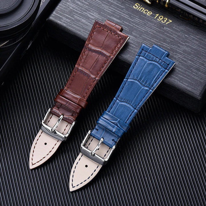12mmCowhide Leather Strap For Tissot PRX Series Strap T137.407 T137.410 Super Player Bracelet Convex End Leather Band for Tissot