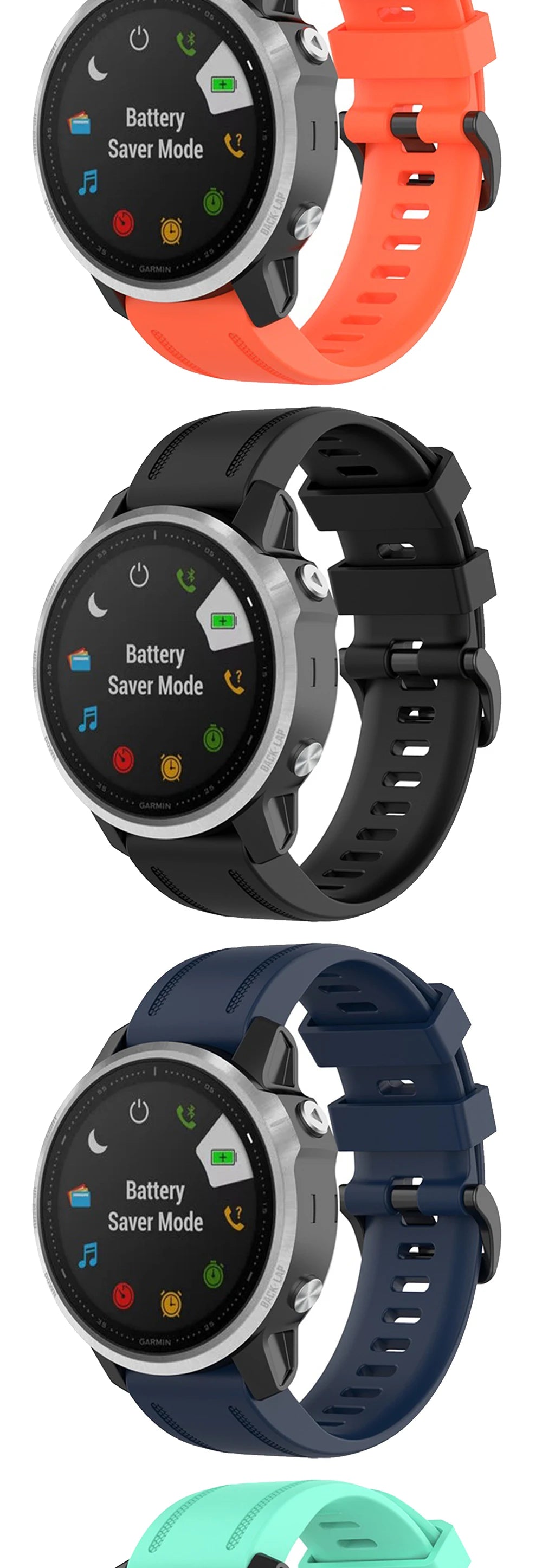 QuickFit Silicone Strap for Garmin Fenix & Epix (20-26mm)