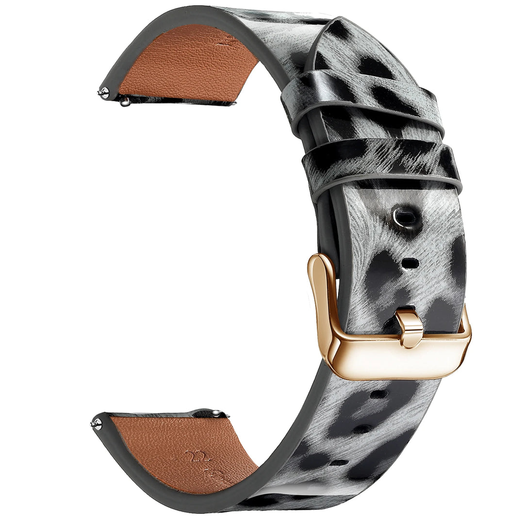 Leopard Print Leather Watch Band 20/22mm (Quick Release)