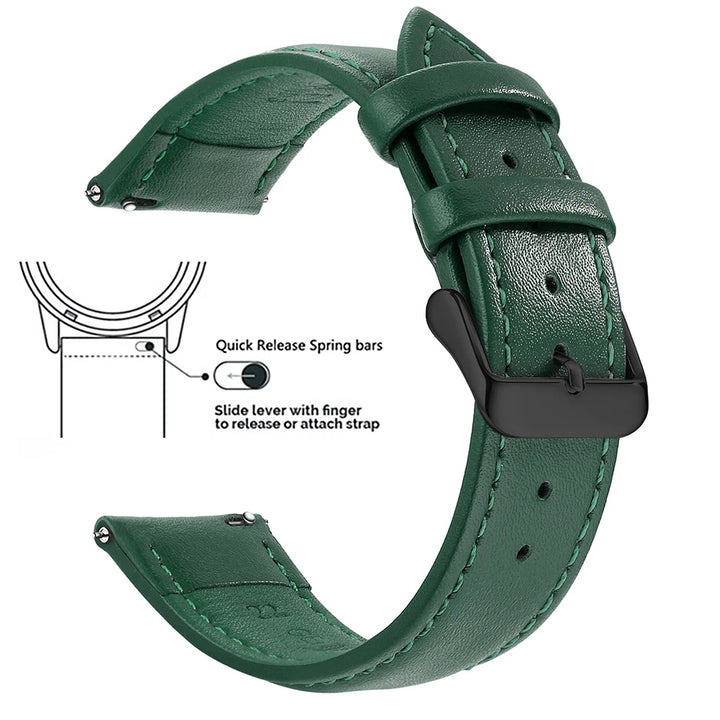 Samco Genuine Leather Watch Band 18–22mm (Quick Release)