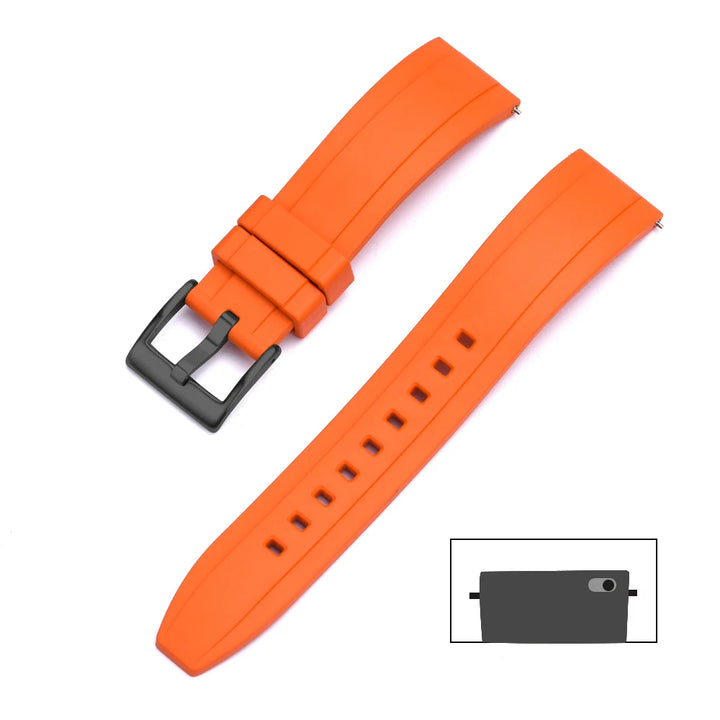 Premium Grade Vulcanized FKM Rubber Watch Strap 18mm 19mm 20mm 21mm 22mm 23mm 24mm Quick Release Watchbands