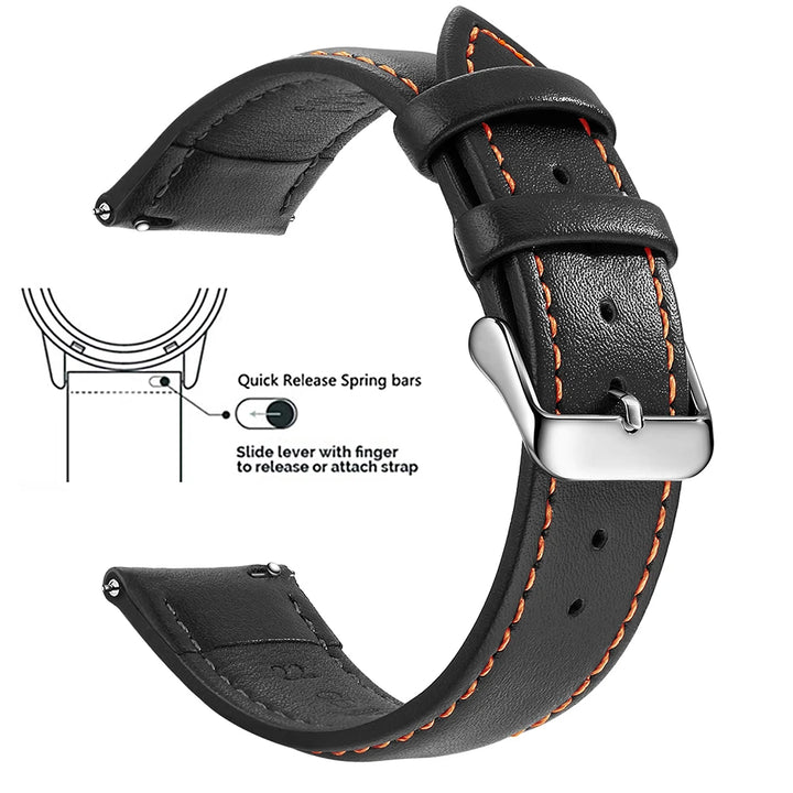 Samco Genuine Leather Watch Band 18–22mm (Quick Release)