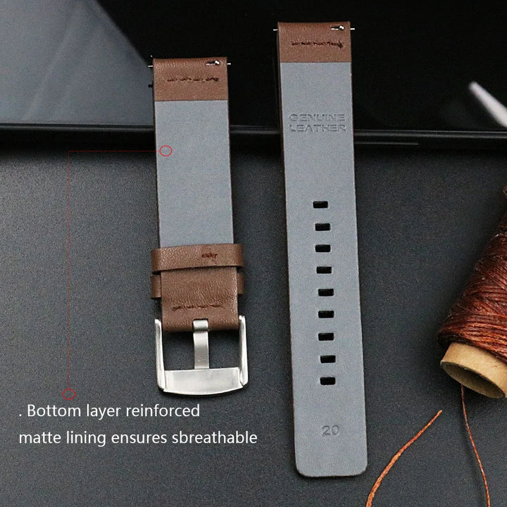 New Genuine Leather Quick Release Watch Band 18–24mm (Vintage Handmade)