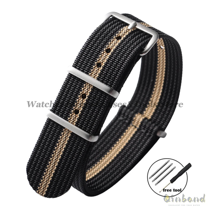 Ribbed Strap Ballistic Fabric Watch Strap Replacement 18mm 19mm 20mm 22mm for Samsung Galaxy Watch7/6/5/4 Quality Nylon Bracelet