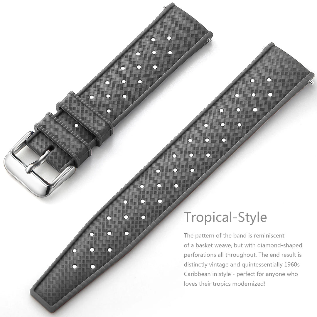Tropical Silicone Watch Band 18–22mm (Quick Release)