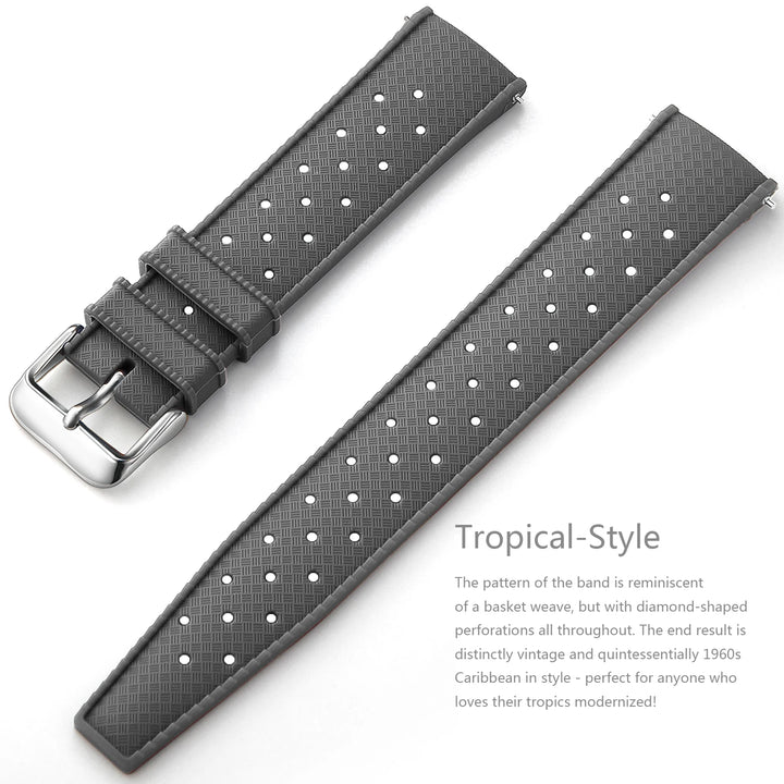 Tropical Silicone Watch Band 18–22mm (Quick Release)
