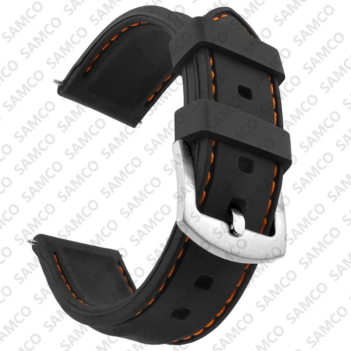 Silicone Rubber Watch Band 18–26mm (Soft & Comfortable Replacement Strap)
