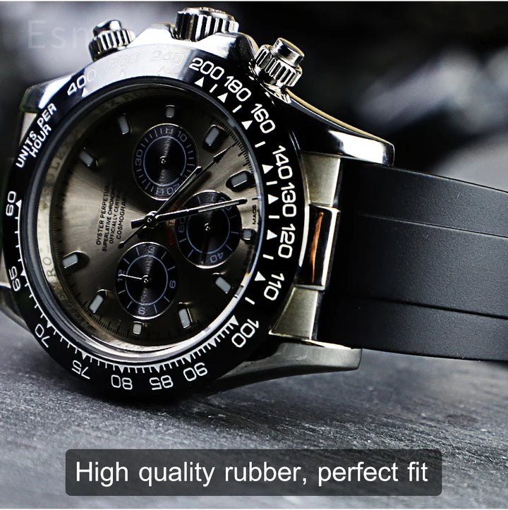 Flat Interface Silicone Watch Strap 20mm for Rolex Daytona & GMT 2