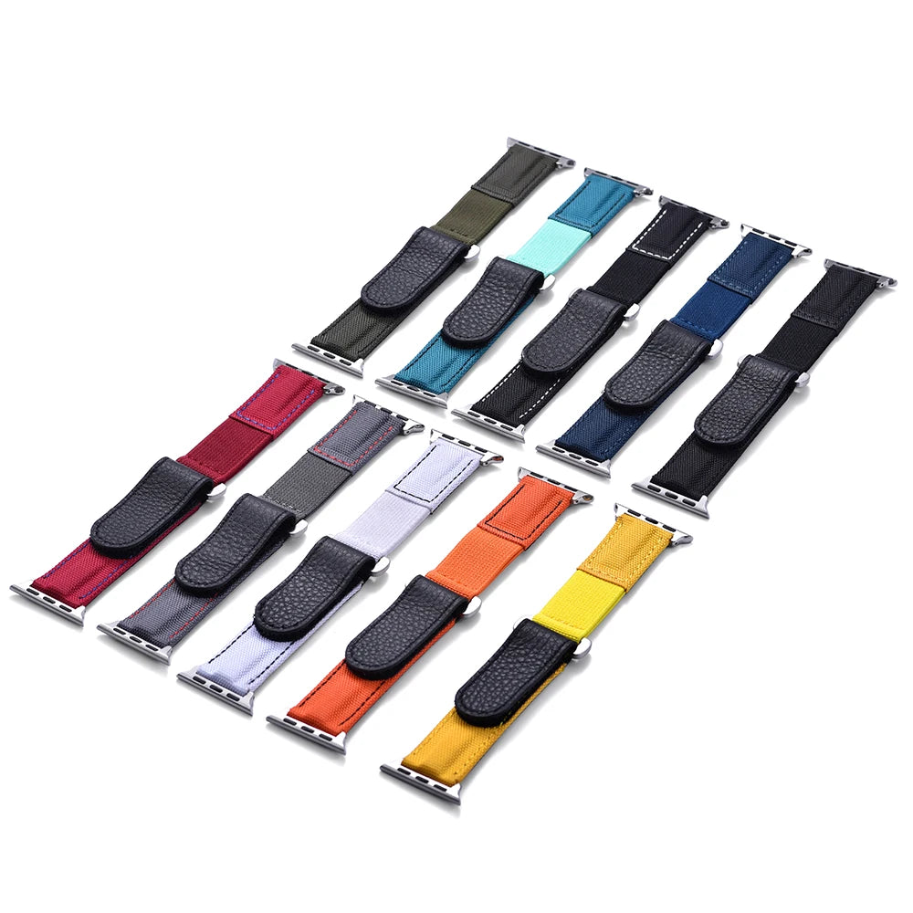 Braided Nylon Solo Loop For Apple Watch Band 45mm Ultra 2 49mm 38mm 44mm 40 41mm 42mm Leather Bracelet Series 10 9 8 7 5 se Belt