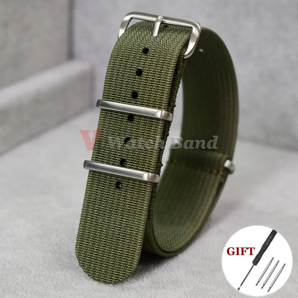 New Ribbed Nylon Watch Band for Omega 20mm 22mm 18mm High Quality Strap for Seiko Military Watchband Army Sport Wrist Bracelet
