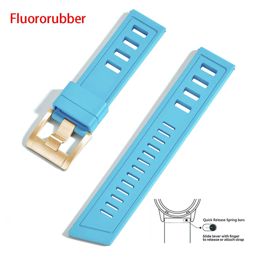 New Design SOFO Fluororubber FKM Watch Strap 20mm 22mm Waterproof Quick Release Watchbands For Each Brand Diving Watches