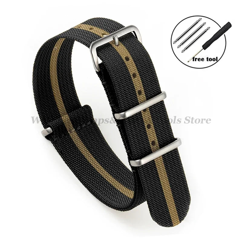 Premium Braid Nylon Watch Strap 18mm 20mm 22mm for Seiko for Huawei Watch Gt2/Gt3 Belt for Military Sport Universal Wristband