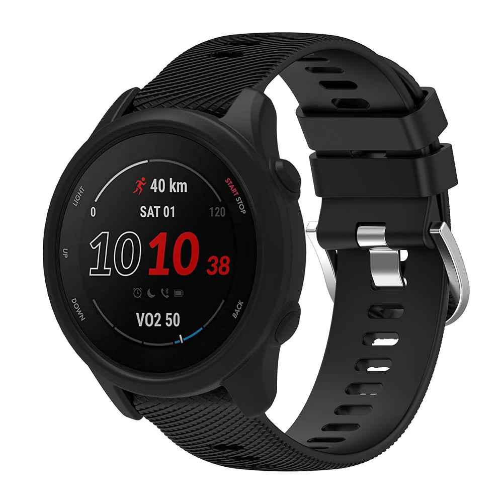 Silicone Strap with Protective Case for Garmin Forerunner 255/265