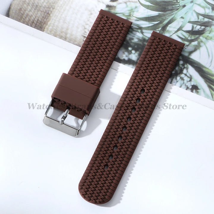 Soft Silicone Rubber Watch Band 18–24mm for Omega & Huawei (Quick