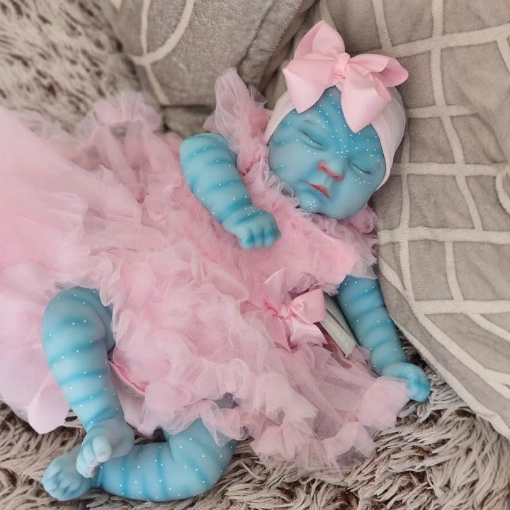 19″ Peaches Avatar Full‑Body Vinyl Reborn Baby Doll – Waterproof Realistic Collectible