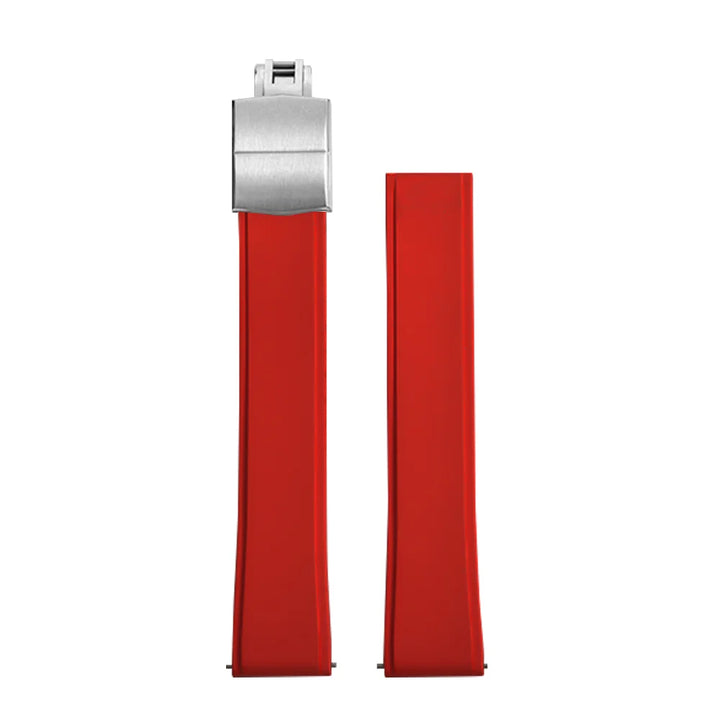 New Design Convex Shape CTS FKM Rubber Watch Strap 19mm 20mm 21mm 22mm CTS Watchbands Quick Release Butterfly Buckle Cut To Size