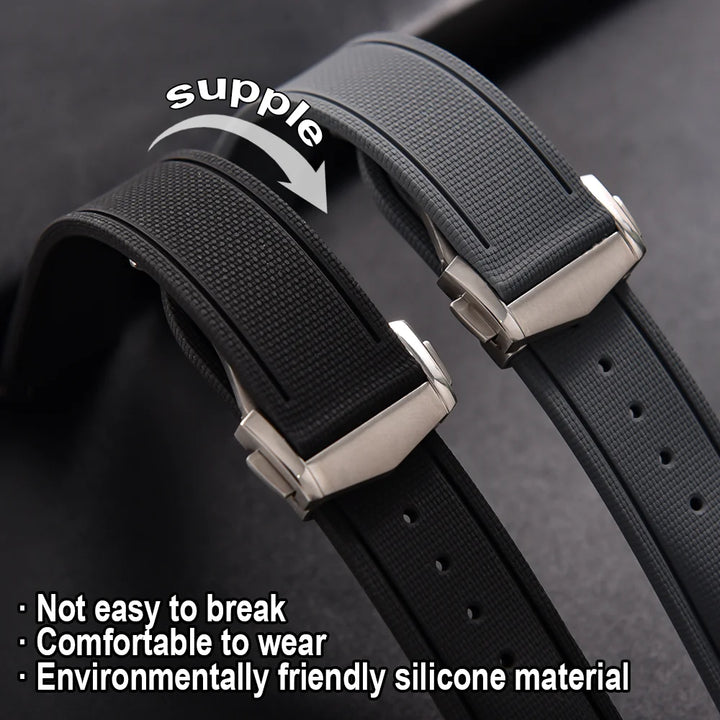 High Quality FKM Rubber Watch Strap 20-21-22mm For Omega X Swatch MoonSwatch Men Women Sport Waterproof Folding Buckle Watchband