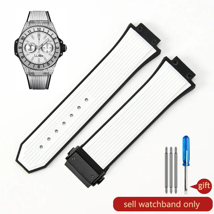 Soft Silicone Watch Band 27×17mm for Hublot Big Bang (Waterproof, Steel