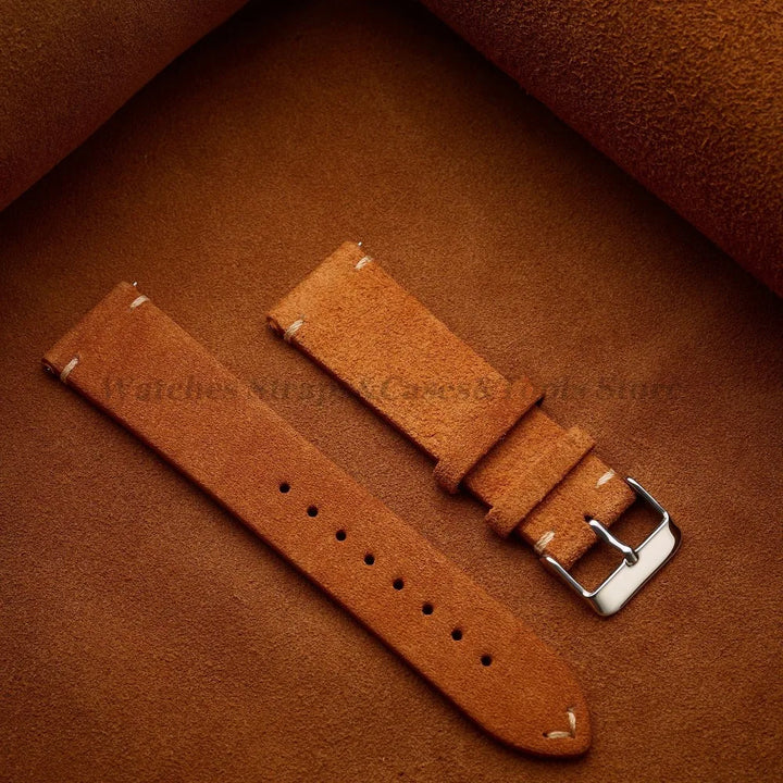 Soft Suede & Calfskin Quick Release Watch Strap for Huawei GT3/GT4 – 14-22mm