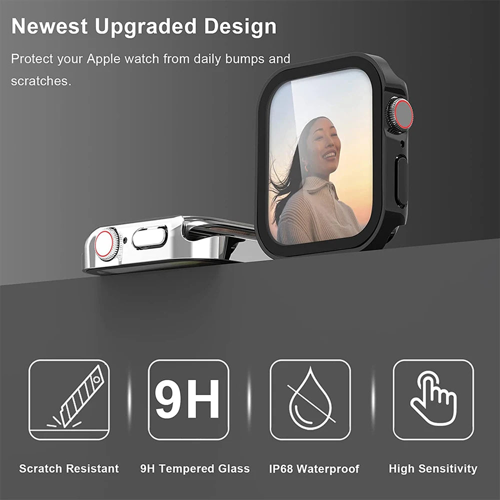 Cover for Apple Watch 11 Case 46mm 42mm 45mm 44mm 49mm 41 40mm Tempered Glass Screen Protector Series 10 7 8 9 SE 6 5 4 Ultra 3